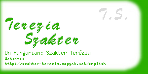 terezia szakter business card